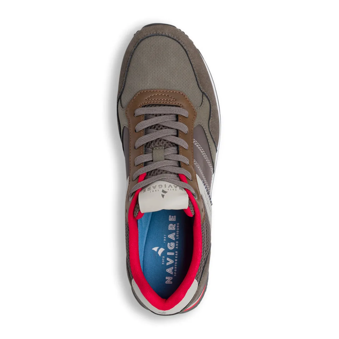 Sneakers Grigie da Uomo con inserti Rossi Navigare
