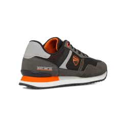 Sneakers grigie da Uomo con dettagli arancioni e logo Ducati