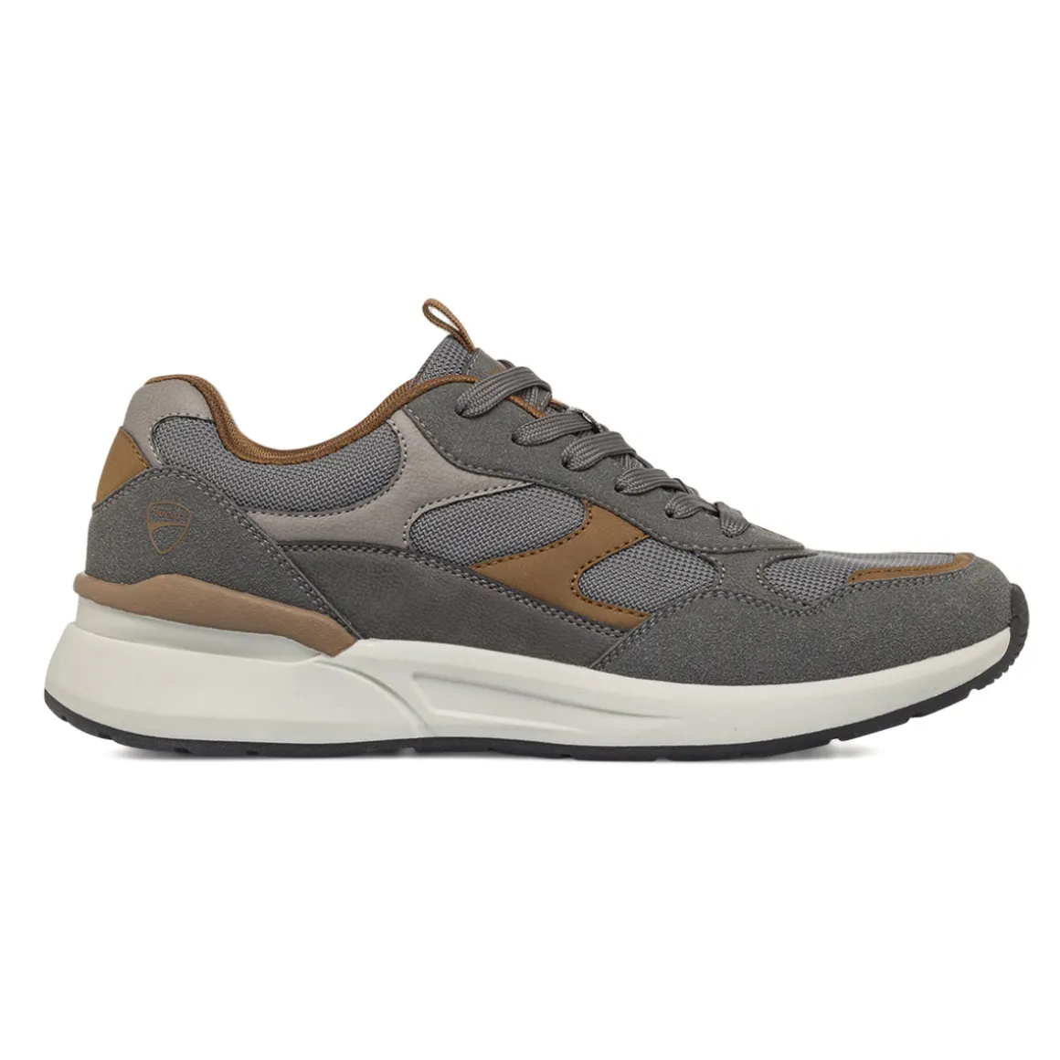 Sneakers grigie da Uomo con dettagli marroni in contrasto Ducati