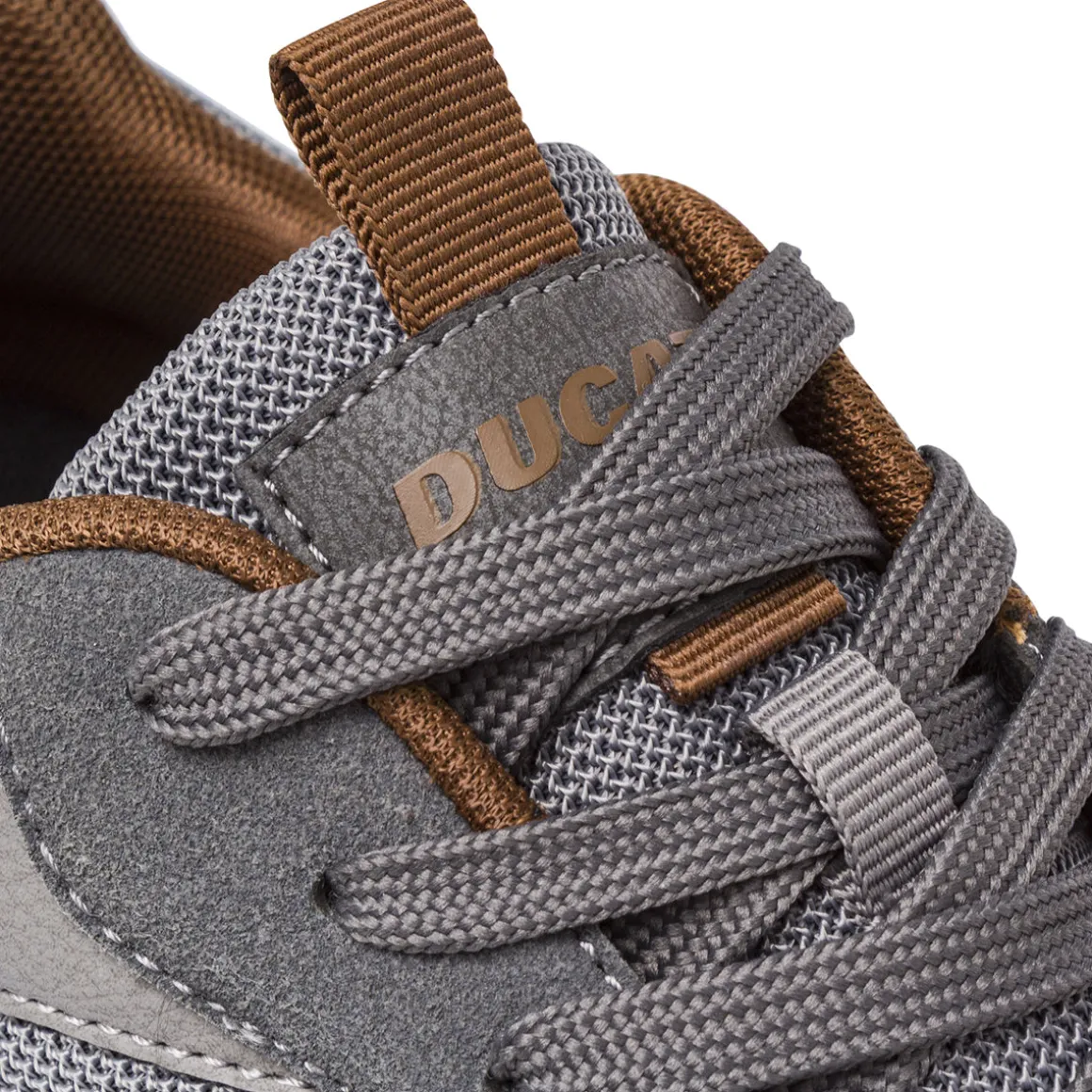 Sneakers grigie da Uomo con dettagli marroni in contrasto Ducati