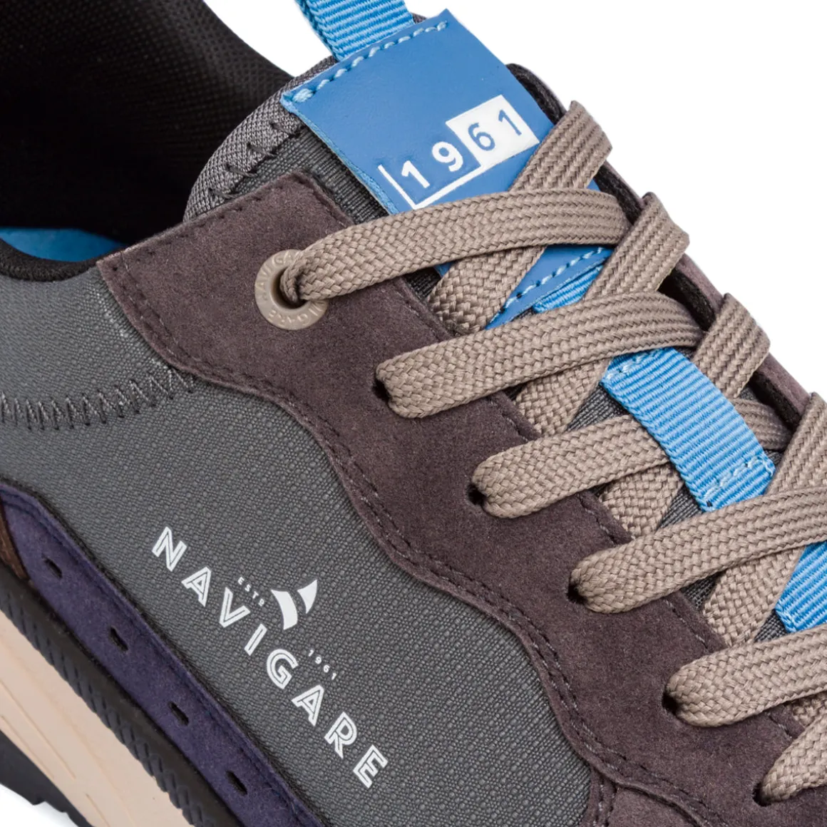 Sneakers grigie da Uomo con inserti Marroni Navigare