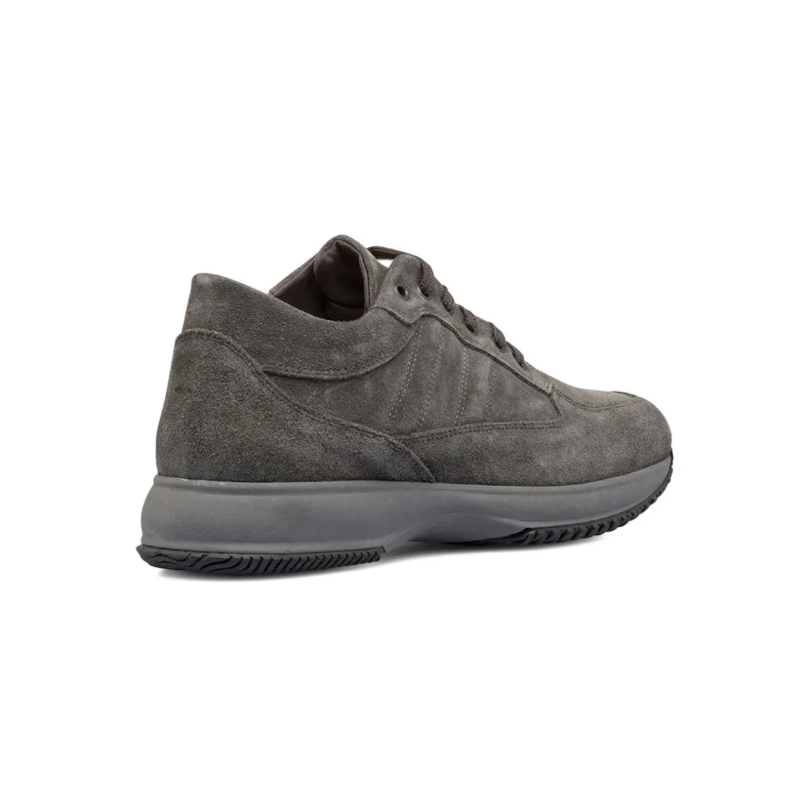 Sneakers grigie in pelle scamosciata da uomo Primopiano