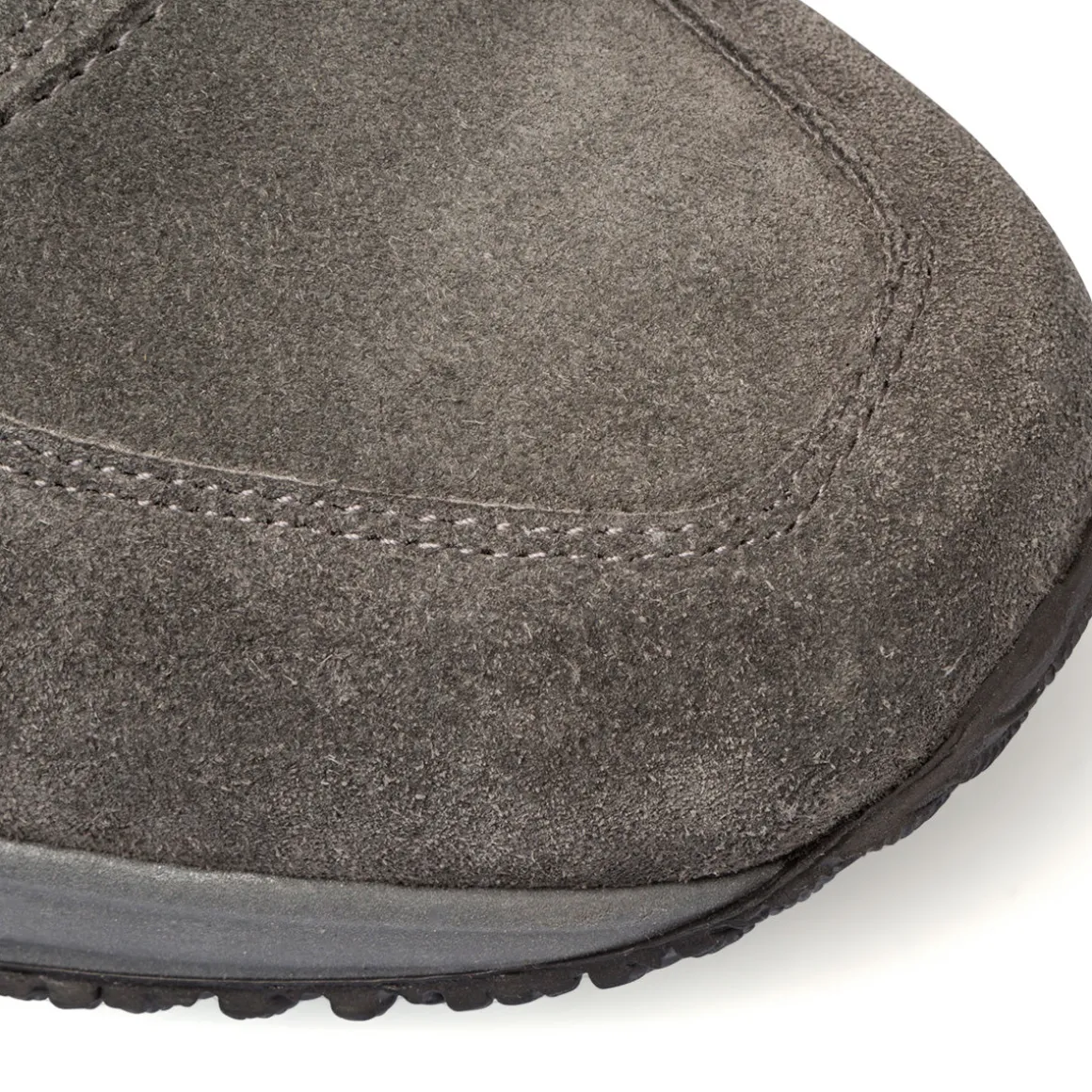 Sneakers grigie in pelle scamosciata da uomo Primopiano
