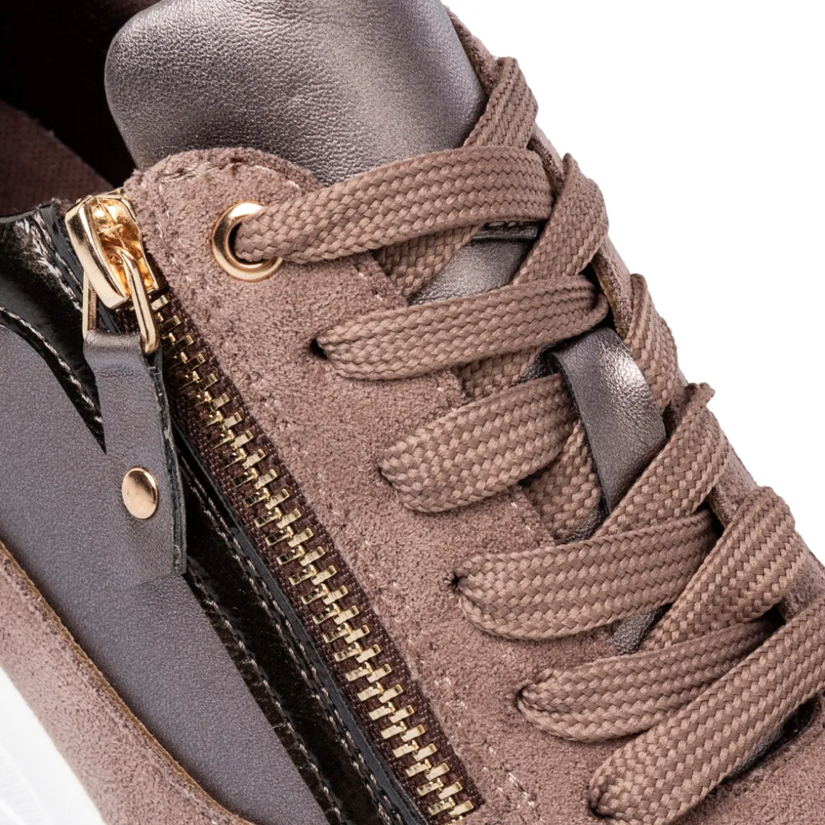 Sneakers marroni da Donna con zip e zeppa Lora Ferres
