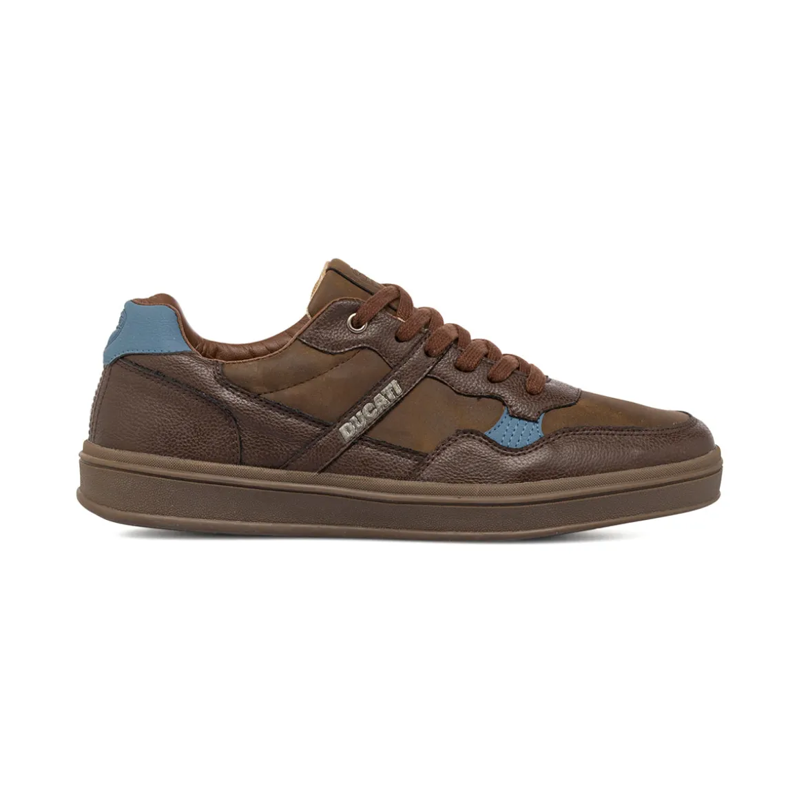 Sneakers marroni da Uomo con inserti Azzurri Ducati
