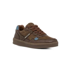 Sneakers marroni da Uomo con inserti Azzurri Ducati
