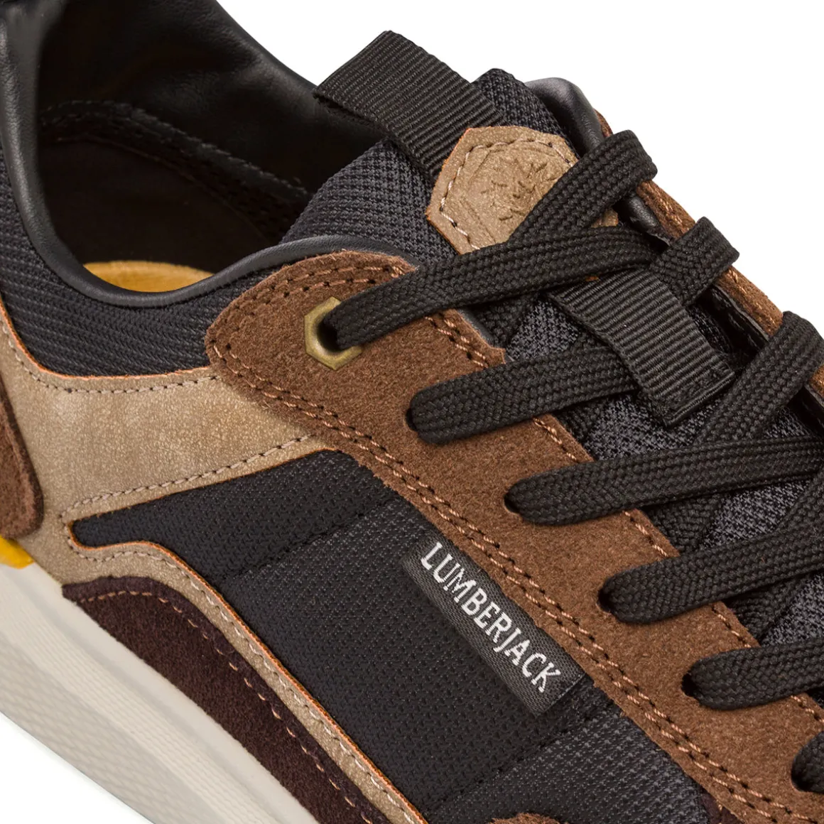 Sneakers marroni da Uomo con inserti in contrasto Lumberjack