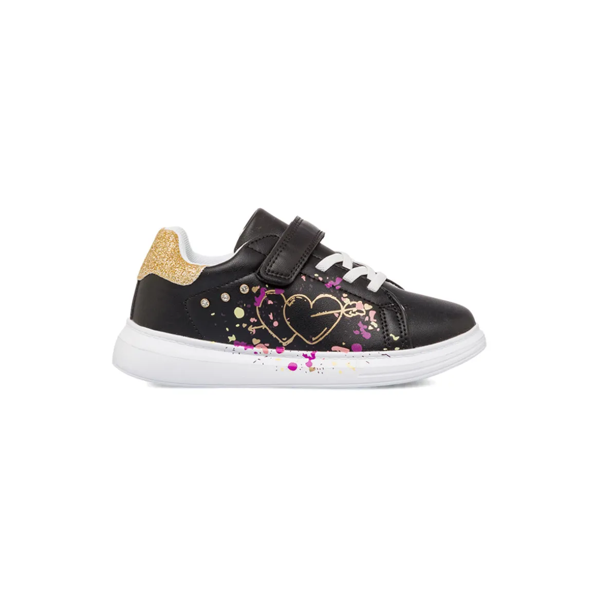 Sneakers nere da bambina con dettagli glitter e stampa Le scarpe di Alice