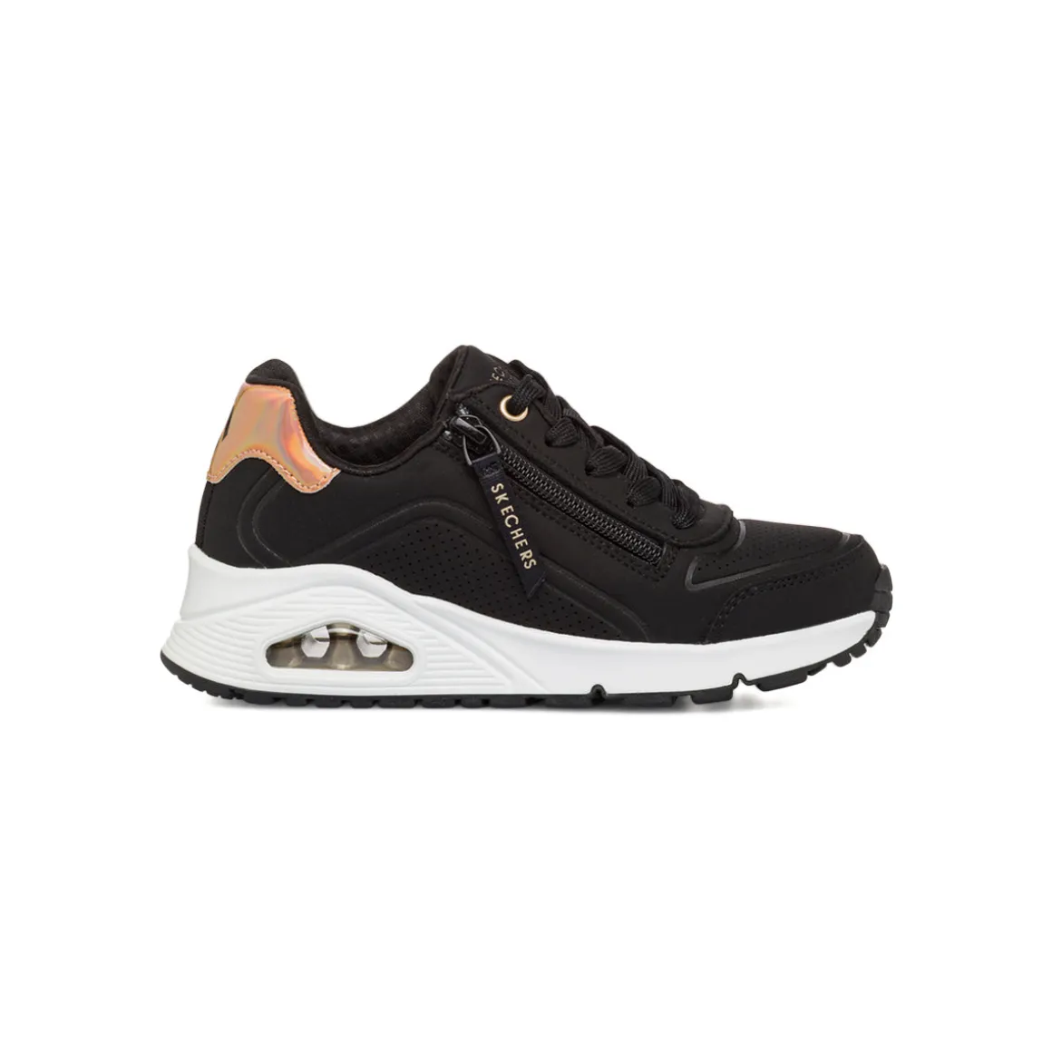Sneakers nere da Bambina con zip e soletta memory comfort Skechers Uno