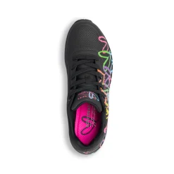 Sneakers nere da Donna con stampa cuori multicolore in memory foam Skechers Uno
