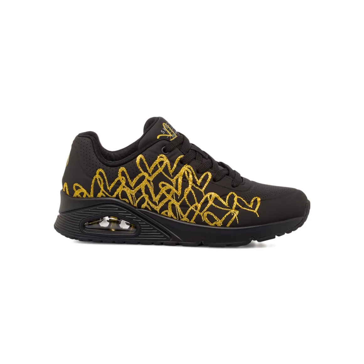 Sneakers nere da Donna con dettagli oro e memory foam Skechers Uno