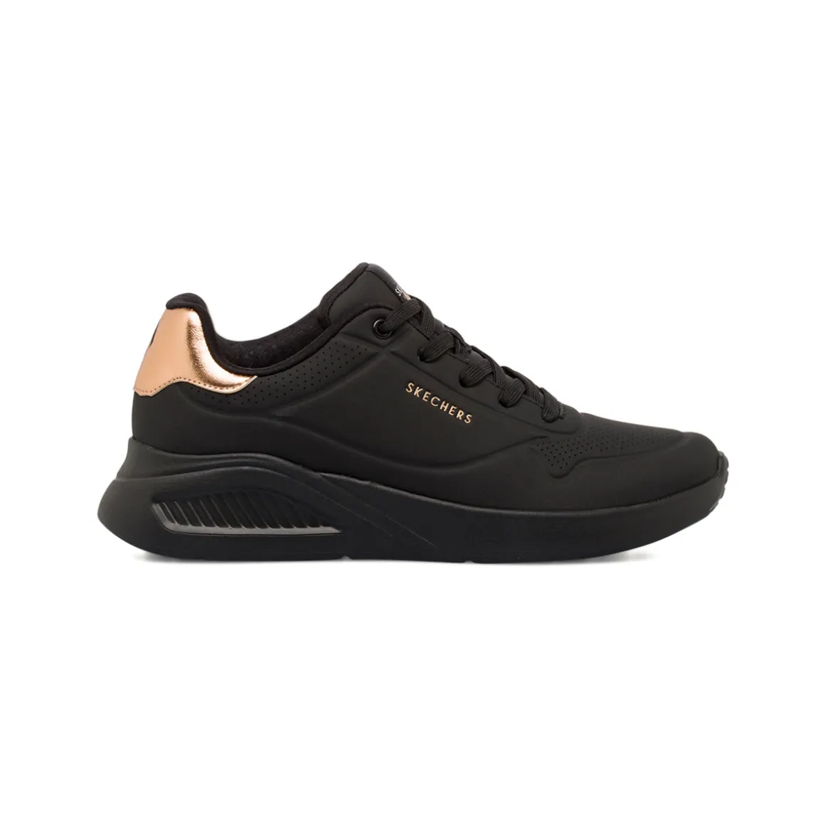 Sneakers nere da Donna con dettagli oro rosa Skechers UNO LITE