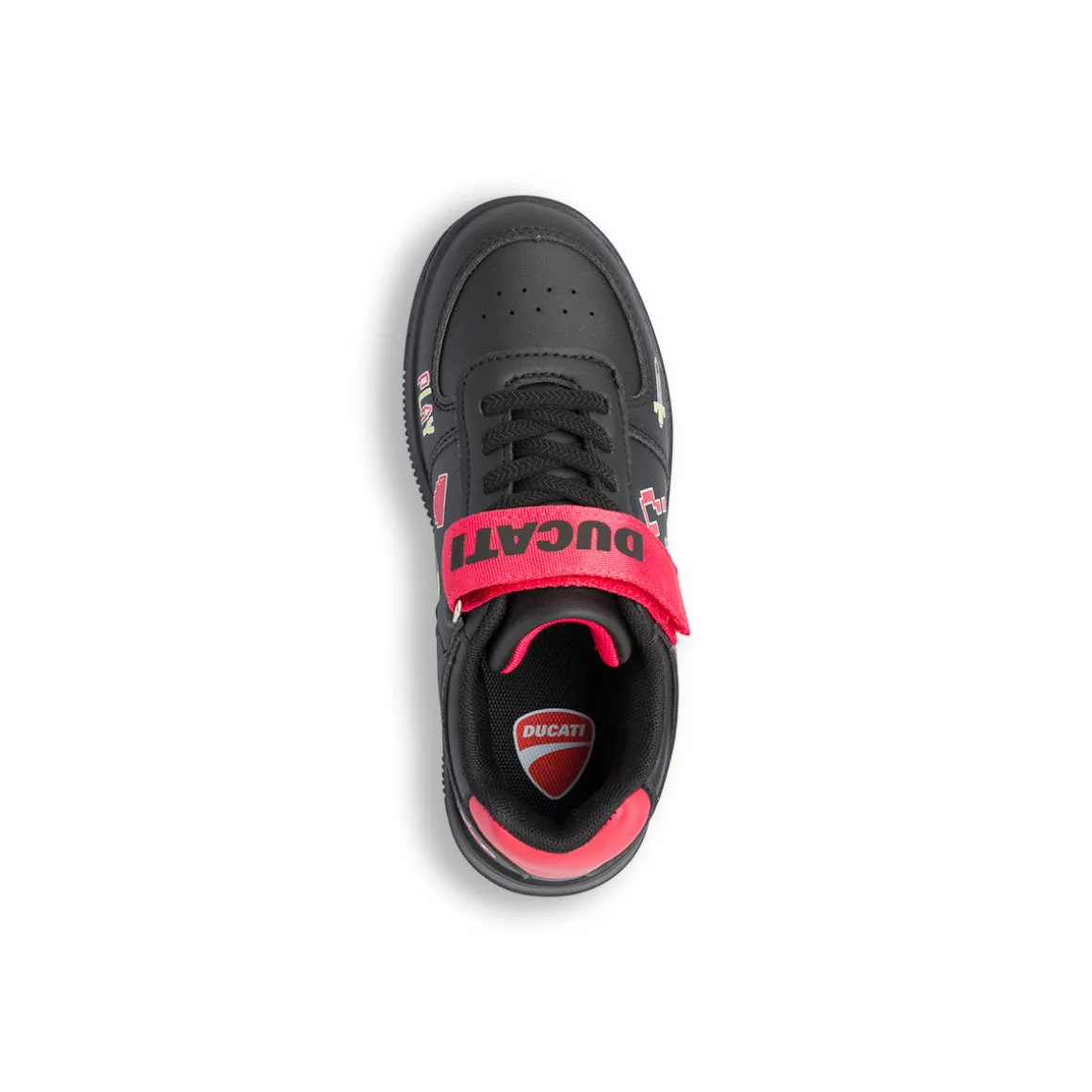 Sneakers nere da ragazzo con stampe Ducati Bargellino