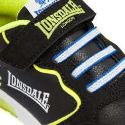 Sneakers nere e gialle da bambino con luci Lonsdale