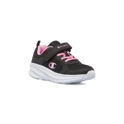 Sneakers nere e rosa da bambina con chisura a strappo Champion