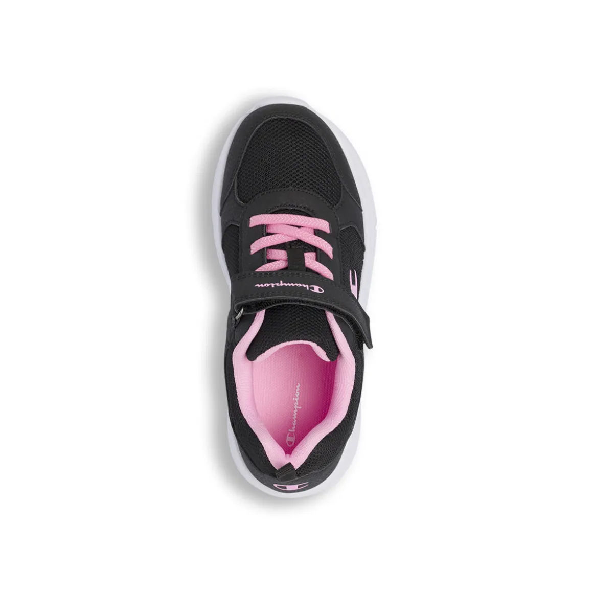 Sneakers nere e rosa da bambina con chisura a strappo Champion