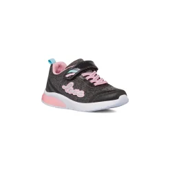 Sneakers nero da ragazza 10 Baci con luci e dettagli rosa e azzurro