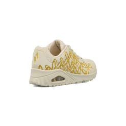 Sneakers nude da Donna con dettagli oro Skechers UNO