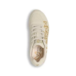Sneakers nude da Donna con dettagli oro Skechers UNO