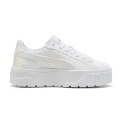 Sneakers platform bianche da ragazza con dettaglio effetto iridescente Puma Karmen II Holo 2.0