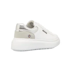 Sneakers platform bianche da donna con dettaglio argento Americanino