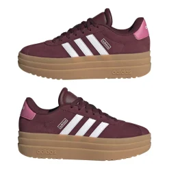 Sneakers platform casual rosso bordeaux da ragazza adidas VL Court Bold