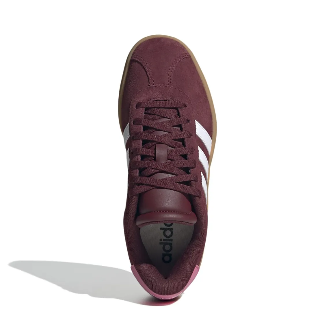 Sneakers platform casual rosso bordeaux da ragazza adidas VL Court Bold