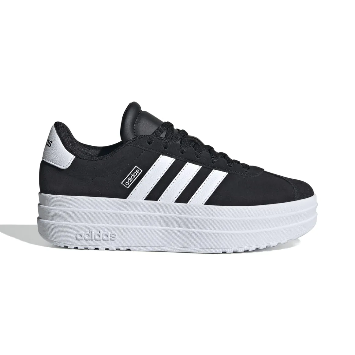 Sneakers platform casual nere e bianche da ragazzo adidas VL Court Bold
