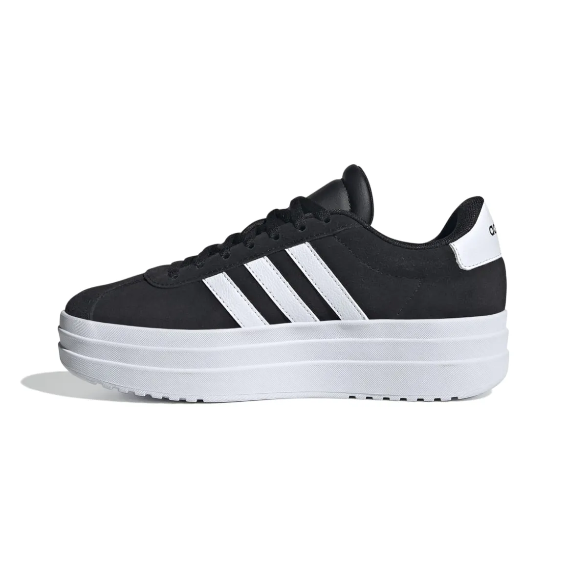 Sneakers platform casual nere e bianche da ragazzo adidas VL Court Bold