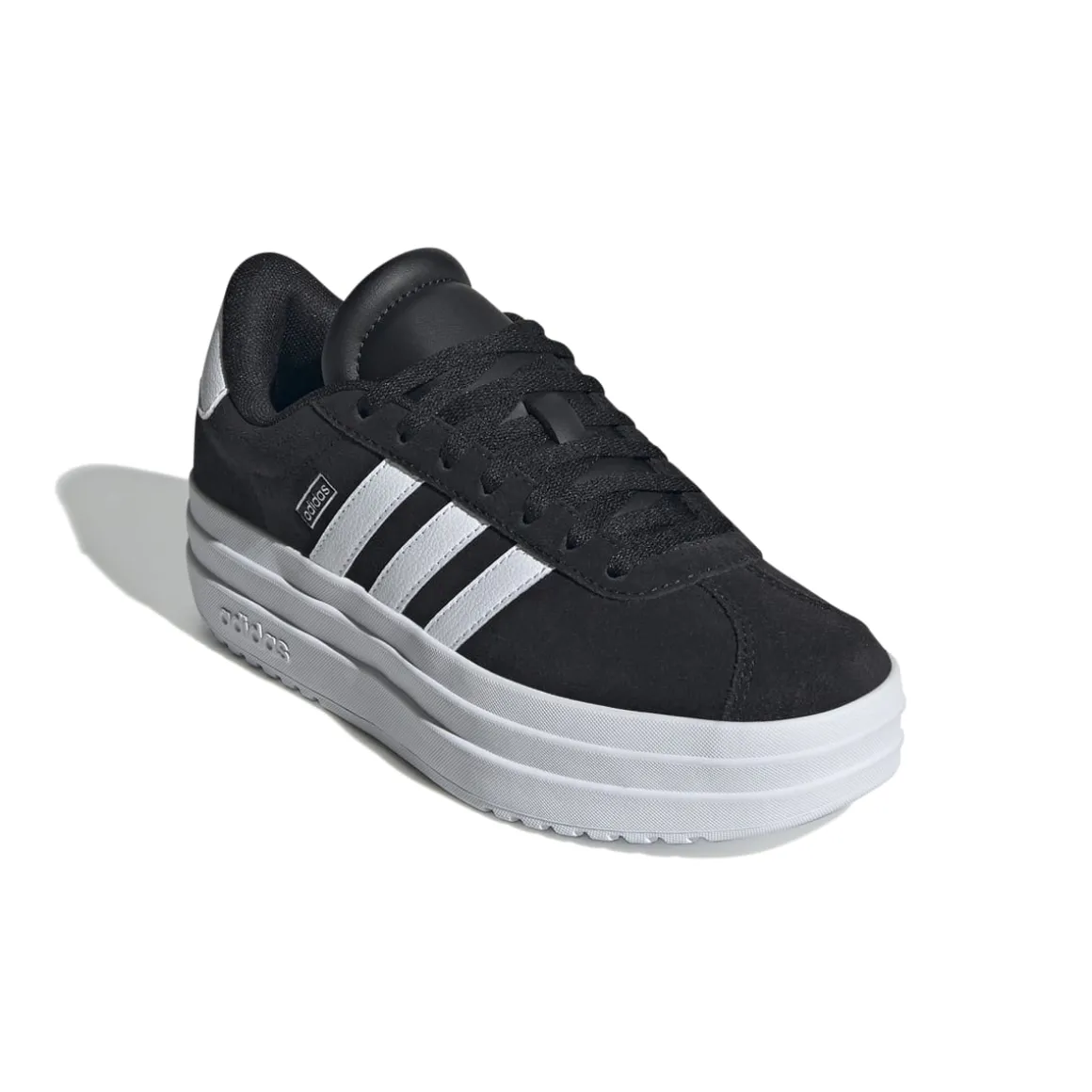 Sneakers platform casual nere e bianche da ragazzo adidas VL Court Bold