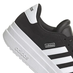 Sneakers platform casual nere e bianche da ragazzo adidas VL Court Bold
