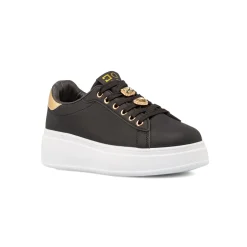 Sneakers platform nere da Donna con farfalla gioiello Lora Ferres