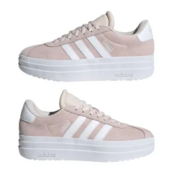 Sneakers platform rosa da donna in pelle adidas VL Court Bold