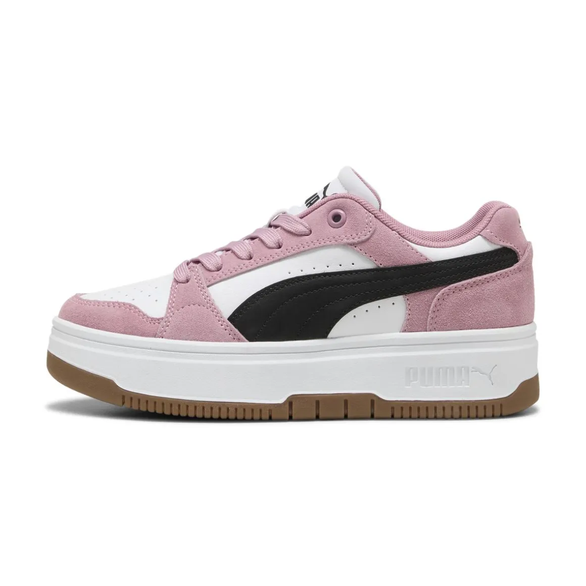 Sneakers platform rosa e bianche da Donna Puma Rebound Femme Low