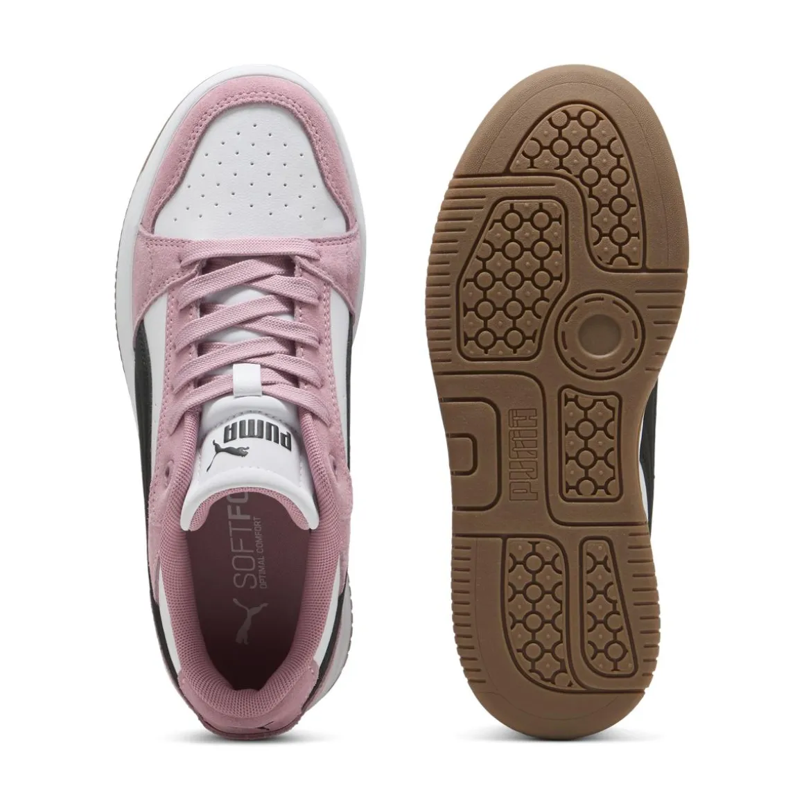 Sneakers platform rosa e bianche da Donna Puma Rebound Femme Low
