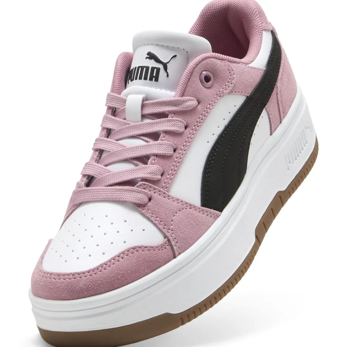 Sneakers platform rosa e bianche da Donna Puma Rebound Femme Low