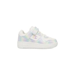 Sneakers primi passi bambina bianche con dettagli multicolor Champion