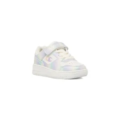 Sneakers primi passi bambina bianche con dettagli multicolor Champion