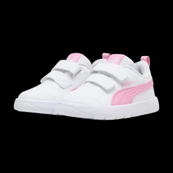 Sneakers primi passi bambina bianche con dettagli rosa Puma Courtflex v3