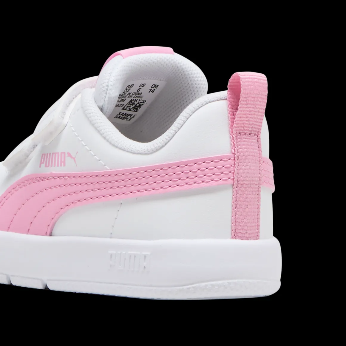 Sneakers primi passi bambina bianche con dettagli rosa Puma Courtflex v3