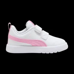 Sneakers primi passi bambina bianche con dettagli rosa Puma Courtflex v3