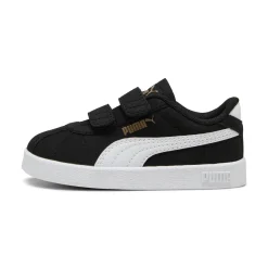 Sneakers primi passi bambina e bambino nere effetto scamosciato con strappo Puma Club II V