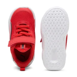 Sneakers primi passi bambina e bambino Puma Flyer 3 in tessuto mesh rosso