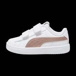 Sneakers primi passi bianche da bambina con logo oro rosa Puma Rickie Classic V Inf