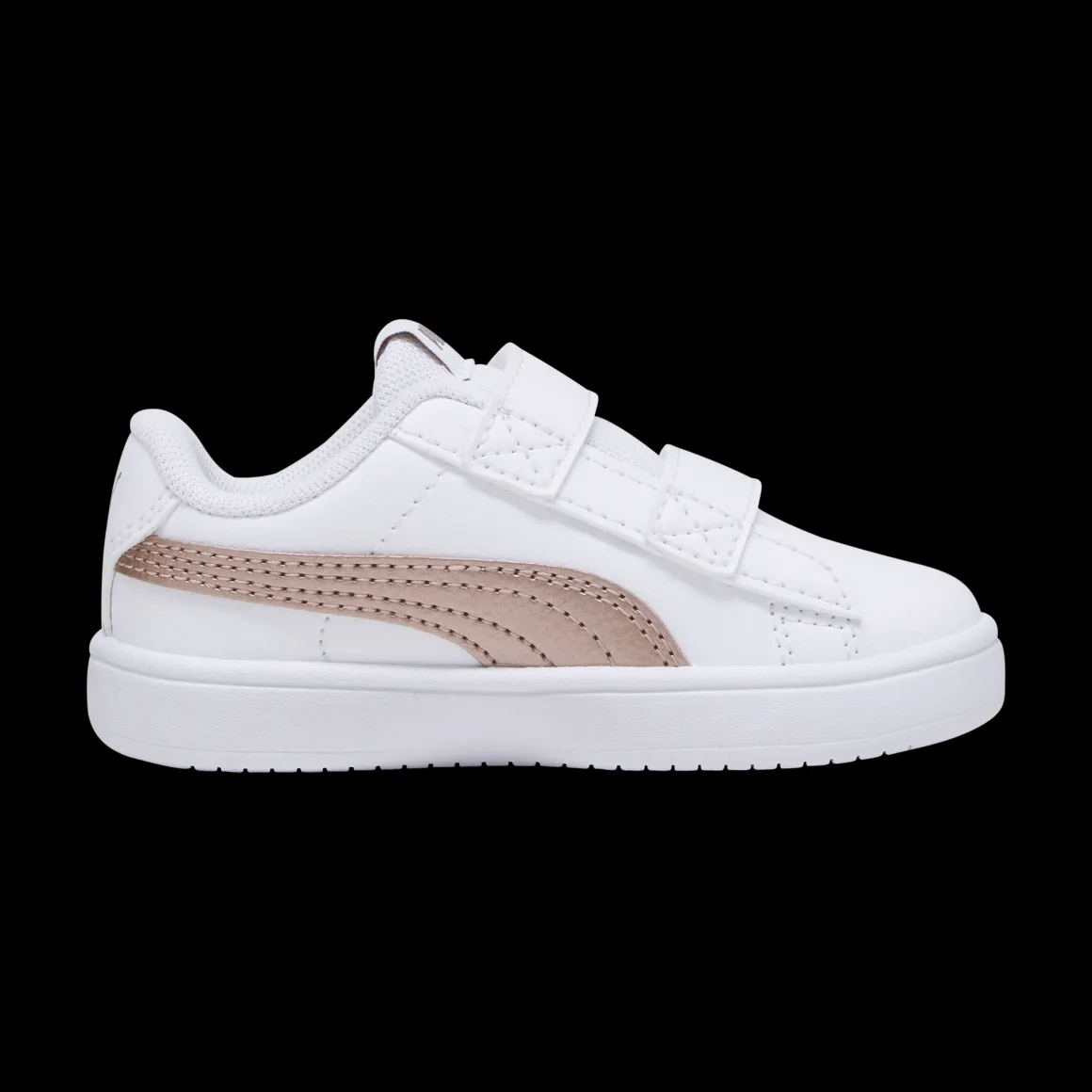 Sneakers primi passi bianche da bambina con logo oro rosa Puma Rickie Classic V Inf