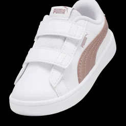 Sneakers primi passi bianche da bambina con logo oro rosa Puma Rickie Classic V Inf