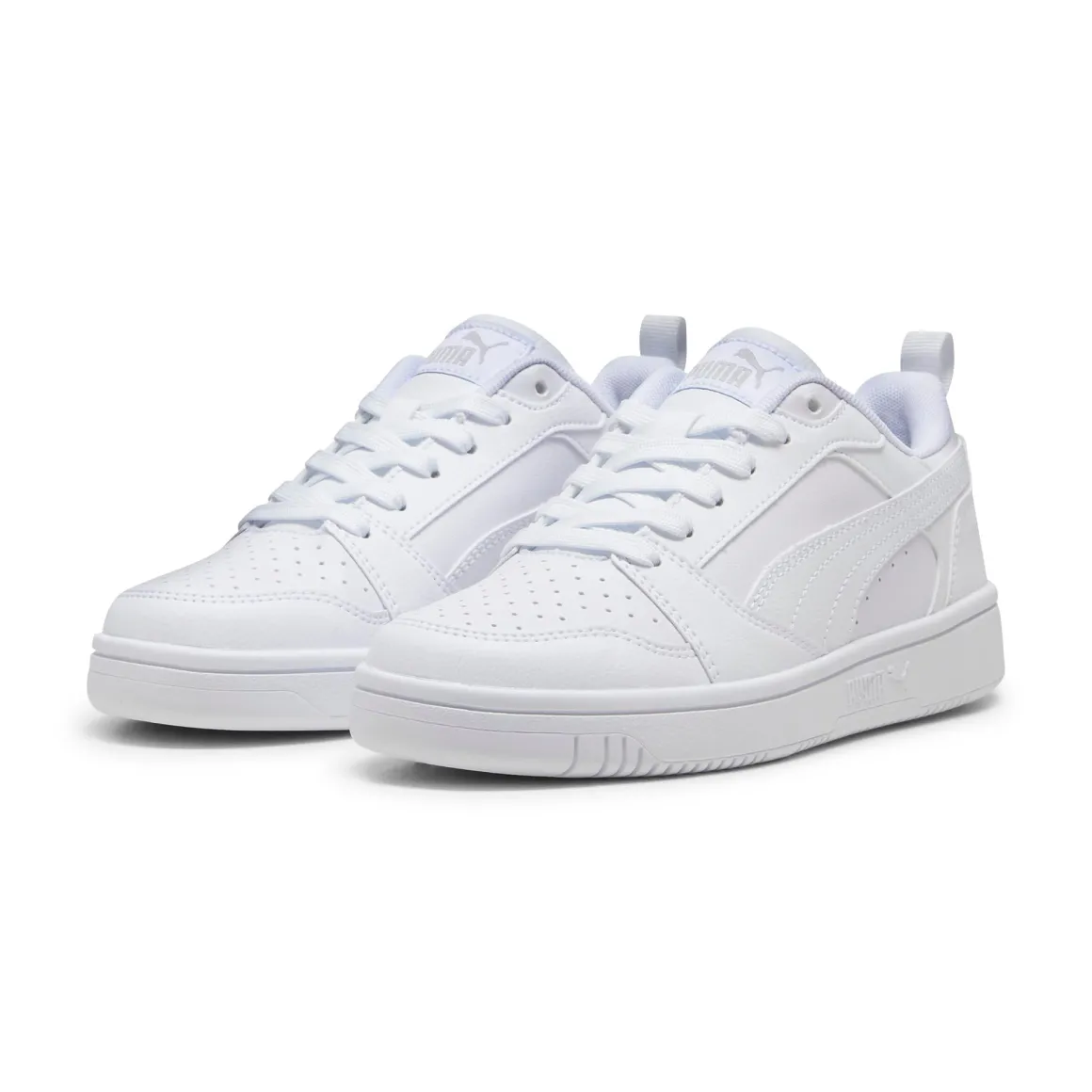 Sneakers ragazza e ragazzo bianche con logo Puma Rebound V6 Low
