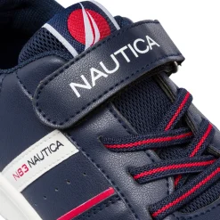 Sneakers ragazzo blu navy con dettagli rossi e bianchi e logo Nautica