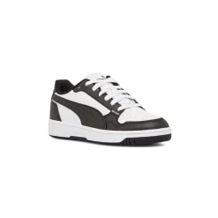 Sneakers ragazzo nere e bianche con logo Puma Reb-L