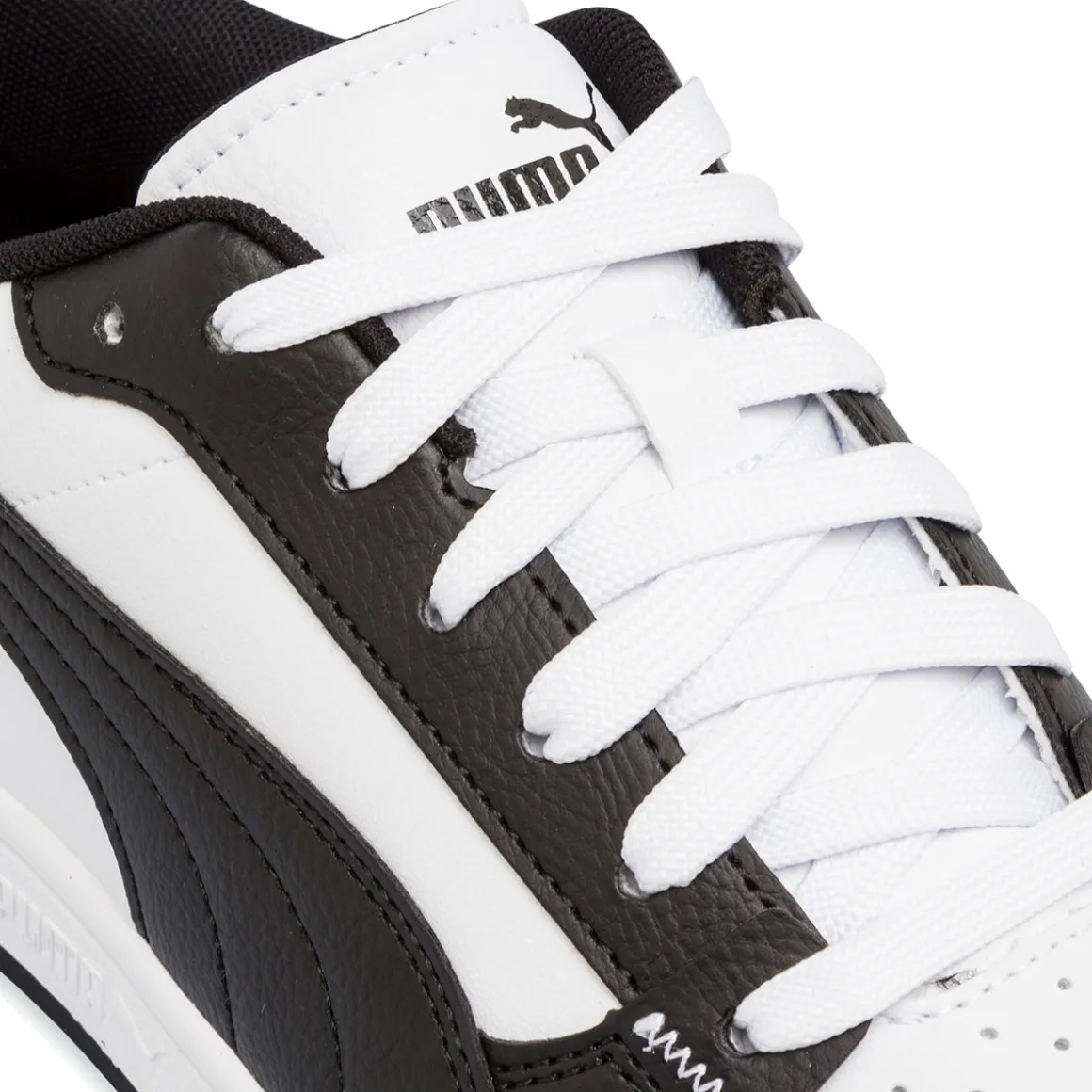 Sneakers ragazzo nere e bianche con logo Puma Reb-L